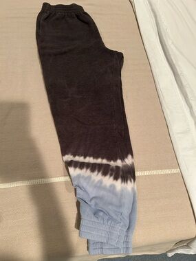 PINK Tie-Dye Jogger Bottoms - Black and Light Blue